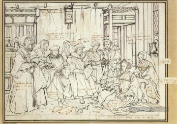 Étude pour le portrait de famille de Sir Thomas More Renaissance Hans Holbein le Jeune Peinture à l'huile